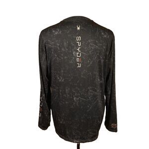 Spyder Swim Rash Guard Shirt Large Black 50+ UPF Surf Sand Sun Protection